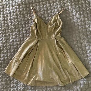 Lulu’s gold skater dress